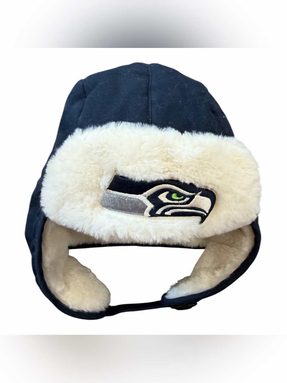 Seattle Seahawks Blue Ear Flaps Sherpa Winter Hat, Brand ‘47, Adult One Size